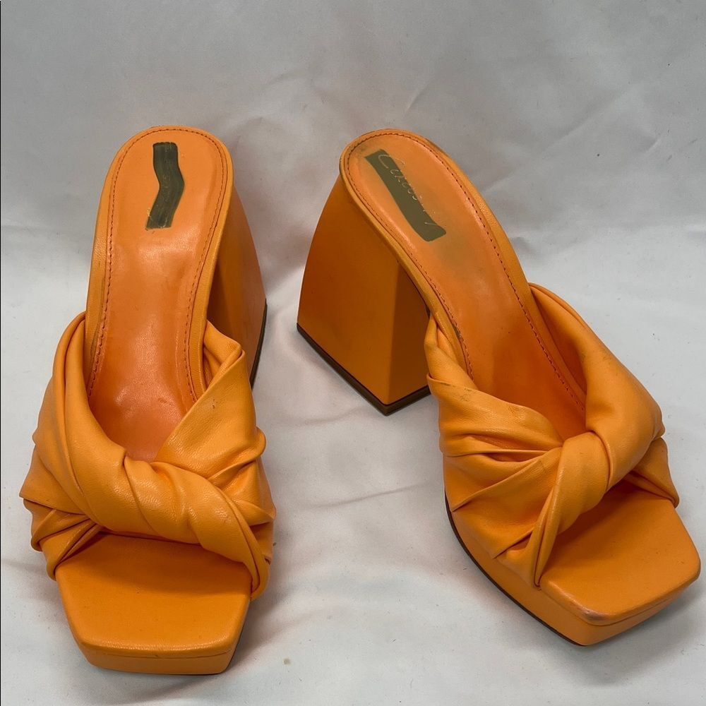 Sam Edelman Marianna Circus Orange Sherbet Block Heel Sandal